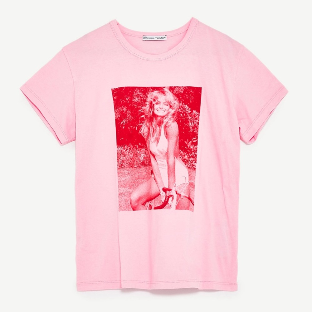 Zara t-shirt w/ Farrah Fawcett print 5644/127