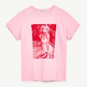 Zara t-shirt w/ Farrah Fawcett print 5644/127