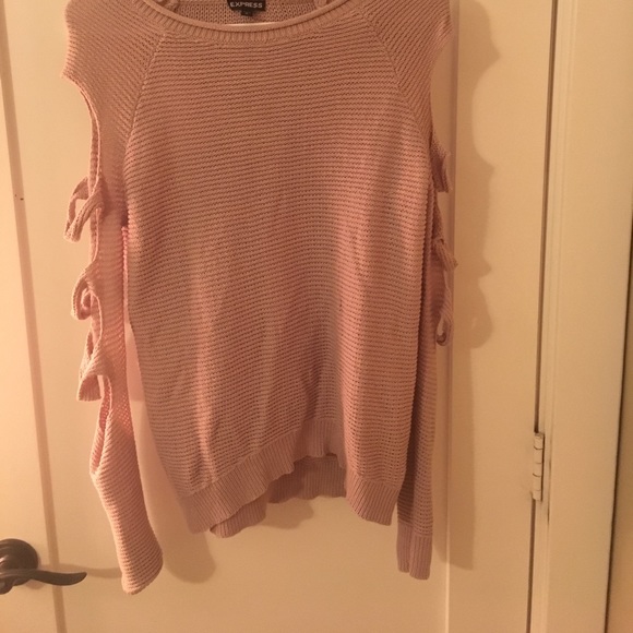 Express light print arm slit knitted sweater - Picture 1 of 2