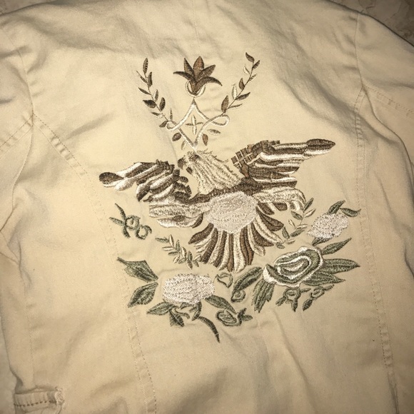 Tan detailed denim jacket - Picture 4 of 4