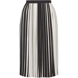 Topshop pleated striped midi skirt