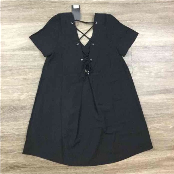 Brand new black lace up dress - Picture 2 of 2