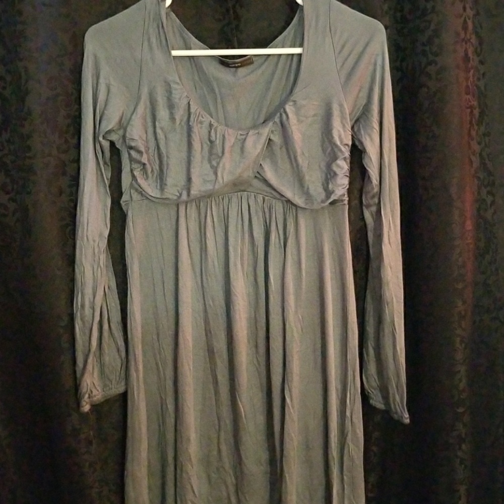 Dusty blue long sleeve dress