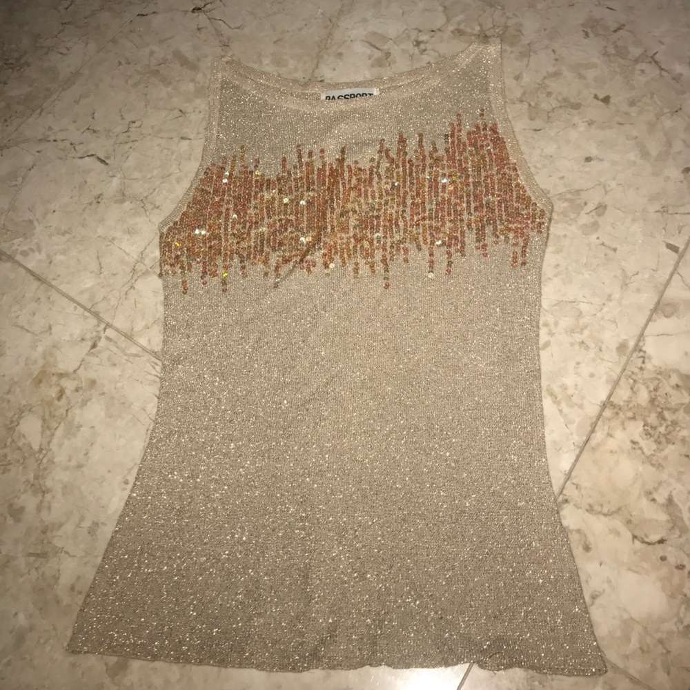 Shiny tan with sequin too