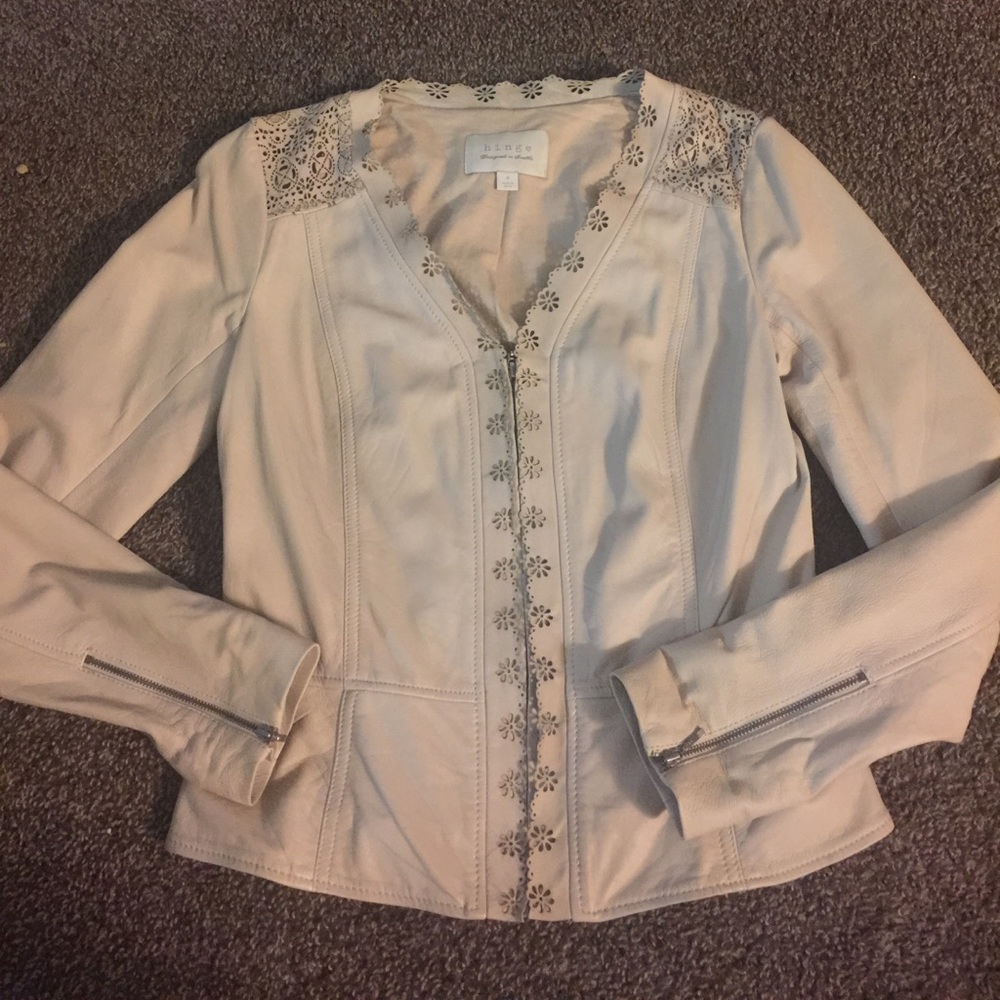 •HINGE•Laser cut leather jacket