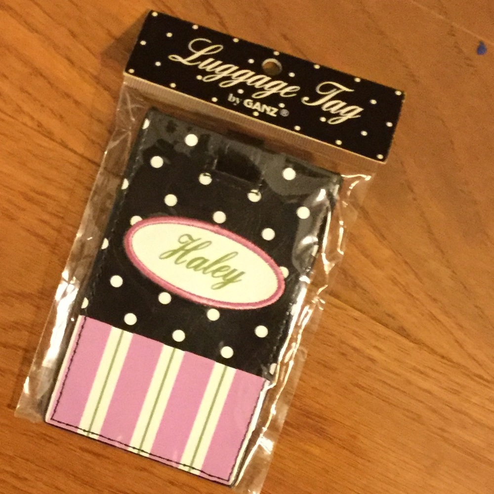 NWT Embroidered Luggage Tag "Haley"