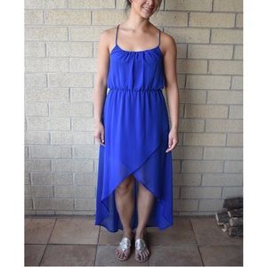 Royal blue hi-low dress