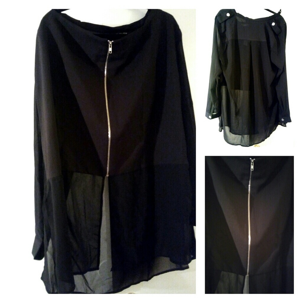 sheer sleeve Jacket Available Until March 4, 2018