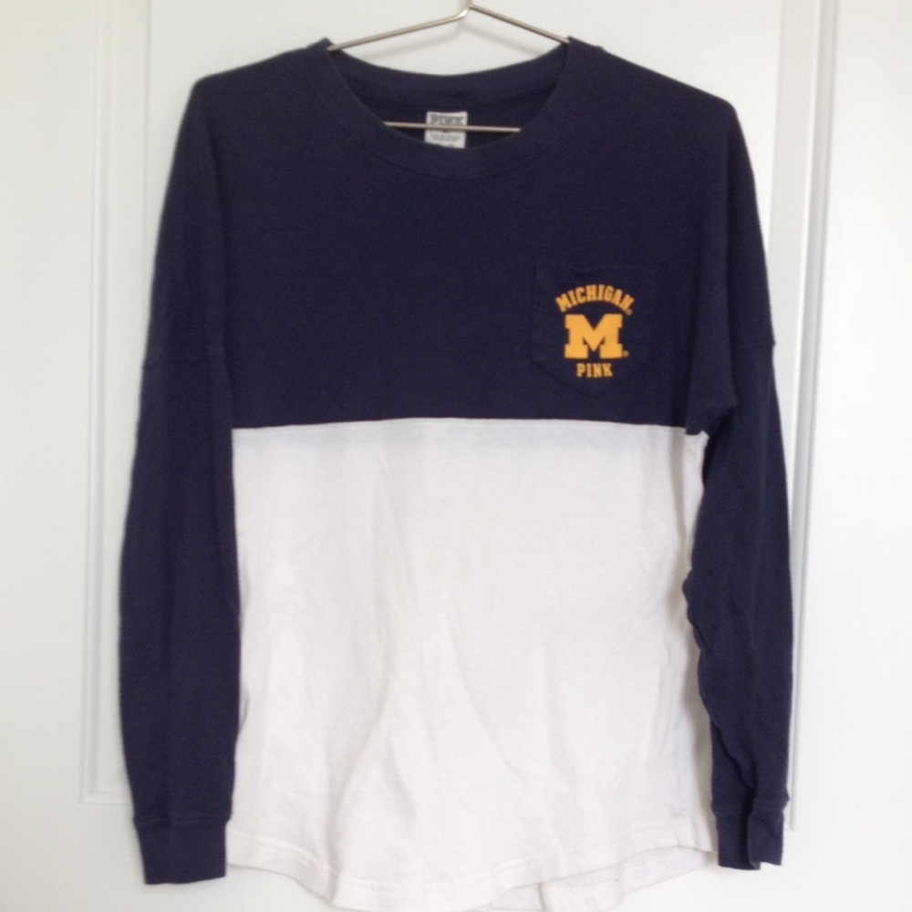 VS PINK University of Michigan Boyfriend Shirt