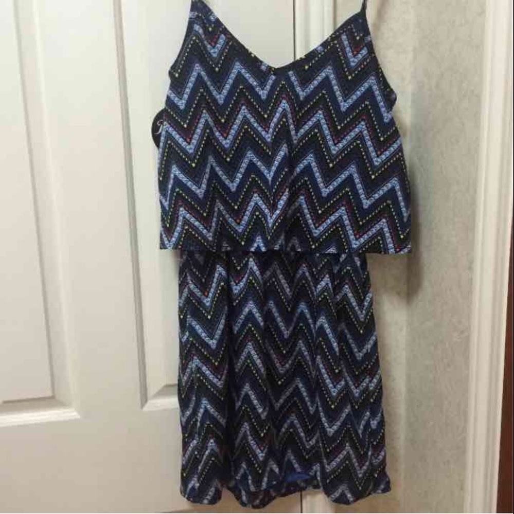Blue chevron/aztec dress