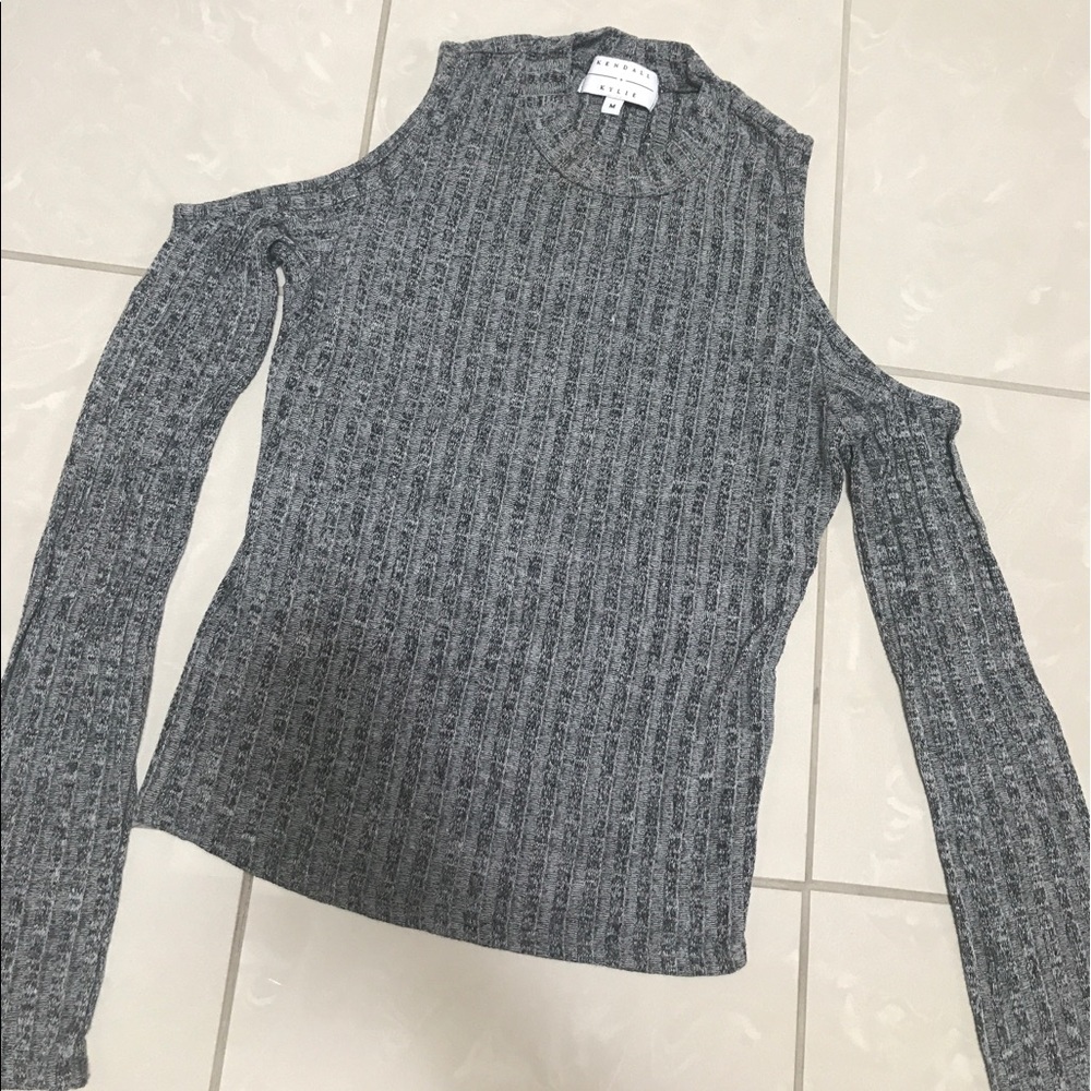 Grey off the shoulder shirt