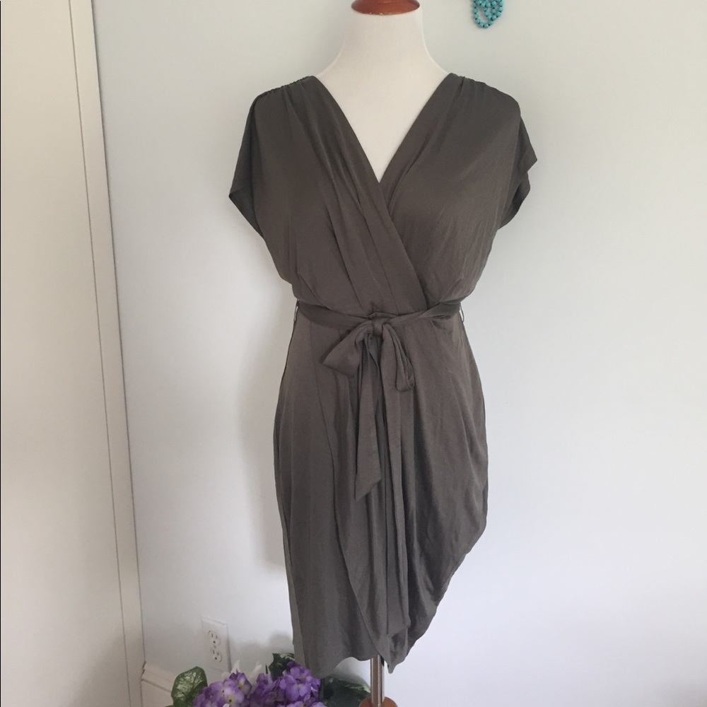 Banana Republic Asymmetrical Faux Wrap Army Green
