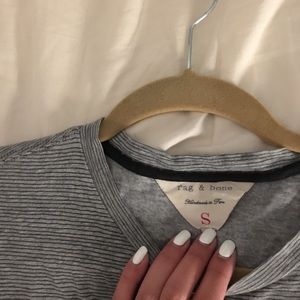rag and bone grey stripped tee