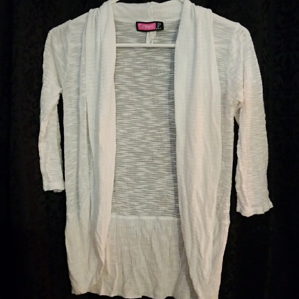 White 3/4 sleeve cardigan