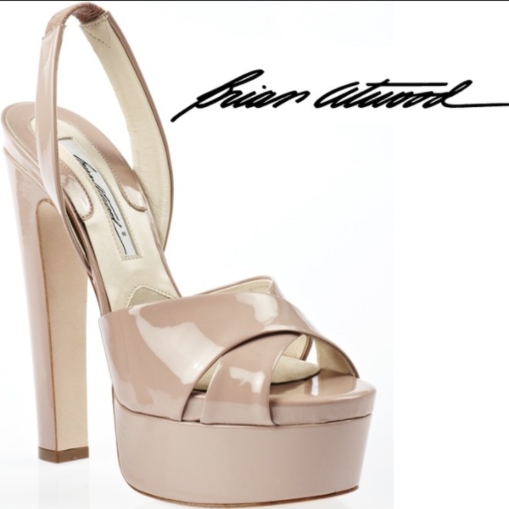 Brian Atwood "Manhattan" - Nude Platform Sandal