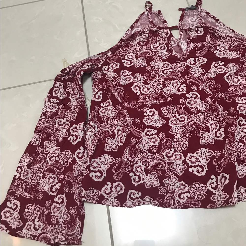 Off the shoulder top with bell sleeves