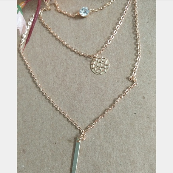 Multi-Layers Gold Necklace 1 - Picture 2 of 2