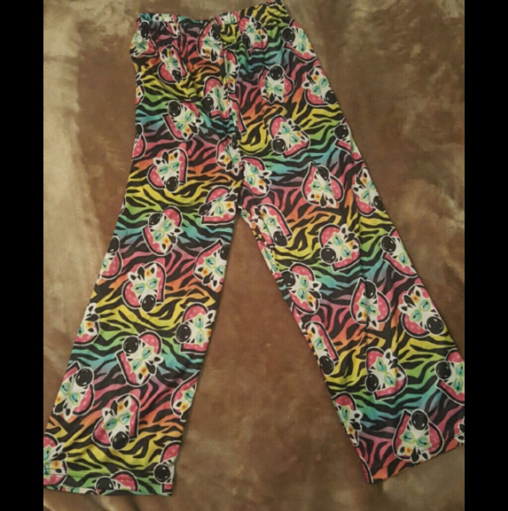 rainbow zebra PJ pants