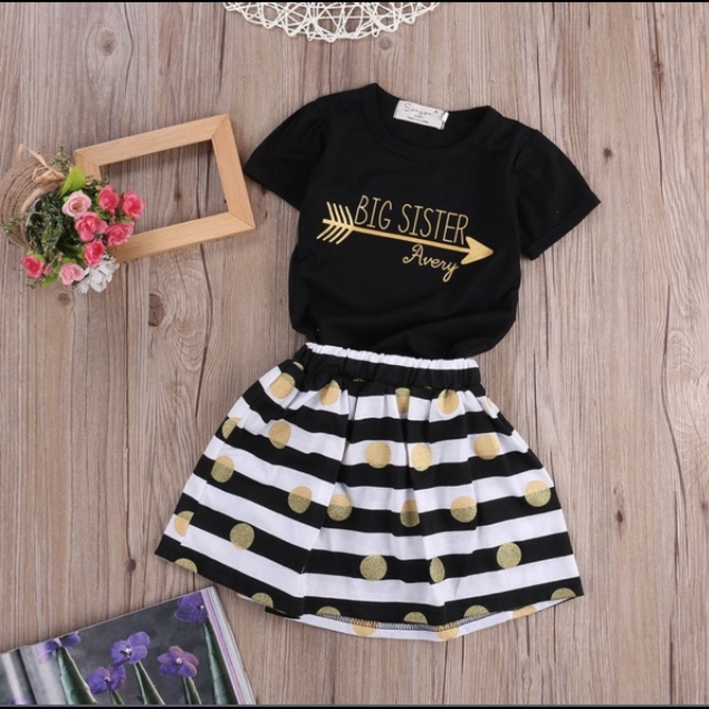 Kids 2 piece skirt set