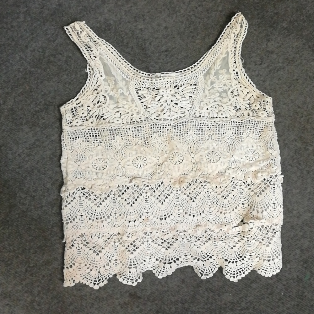 Cream knitt tank top