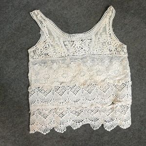 Cream knitt tank top