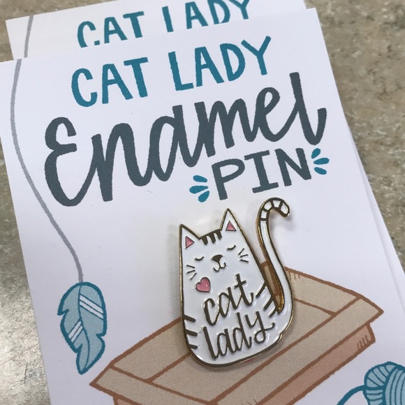 Jewelry - Adorable Cat Lady Enamel Pin 🐱💖
