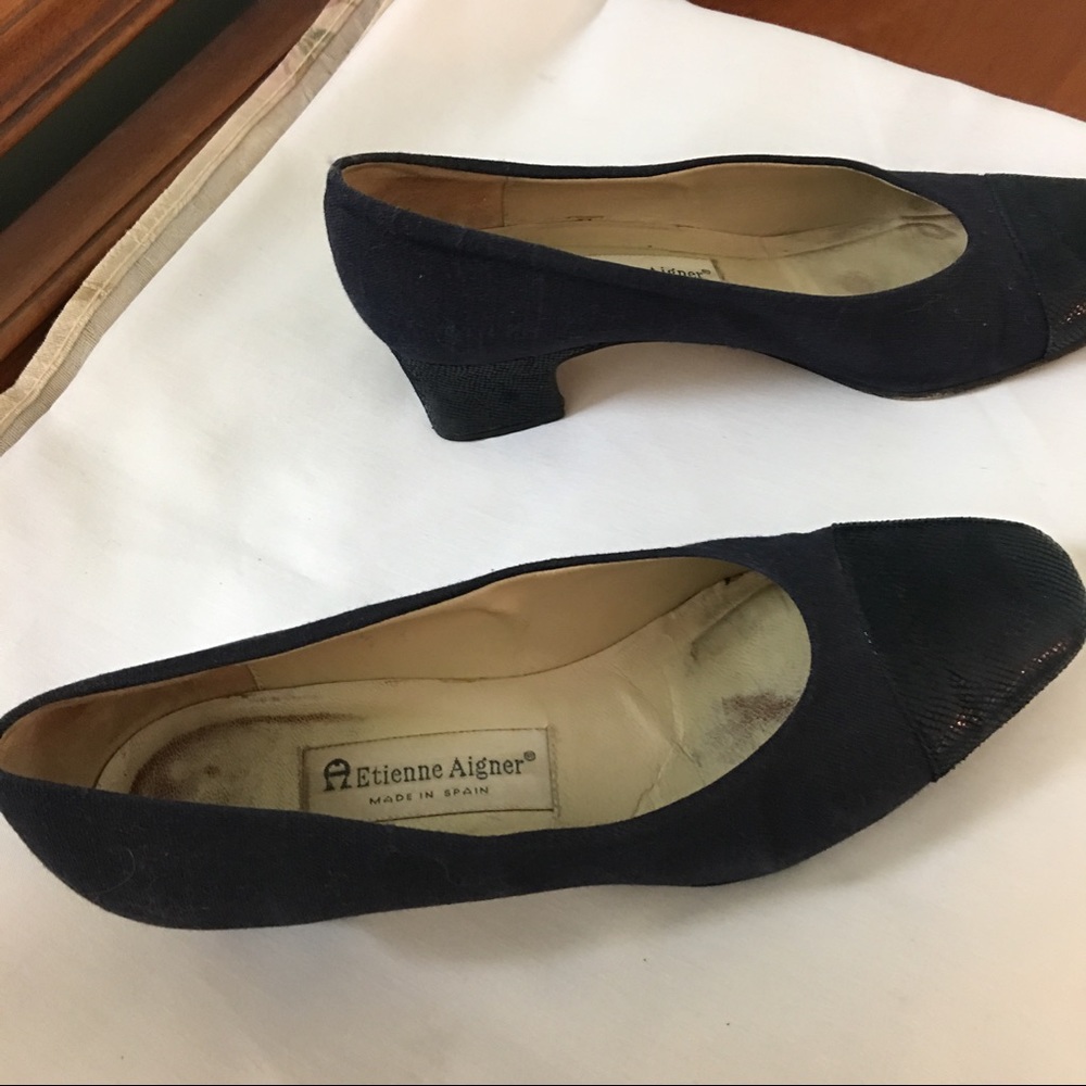 Etienne Aigner Very Cute Navy Linen pumps