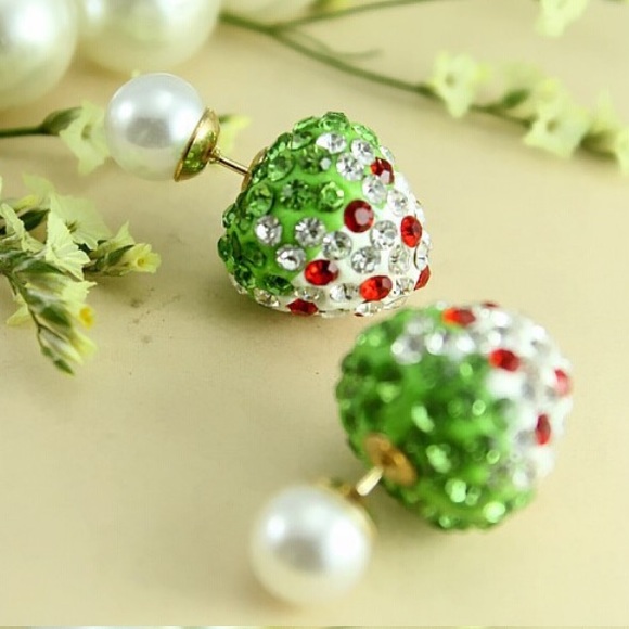 Shiny Crystal Double-sided earrings - Picture 3 of 3