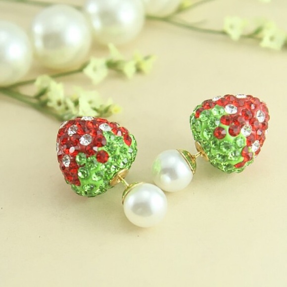 Shiny Crystal Double-sided earrings - Picture 2 of 3