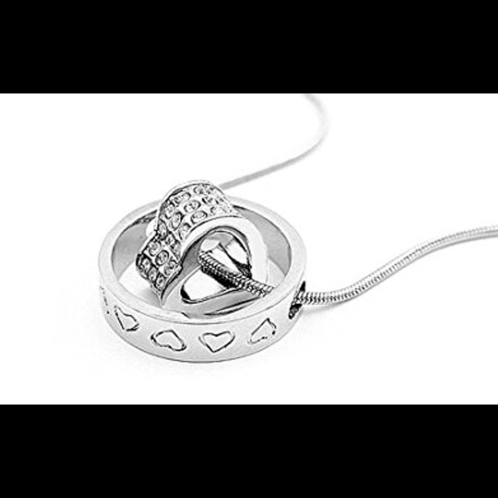 Heart In Ring -- 2 Pendant Necklace