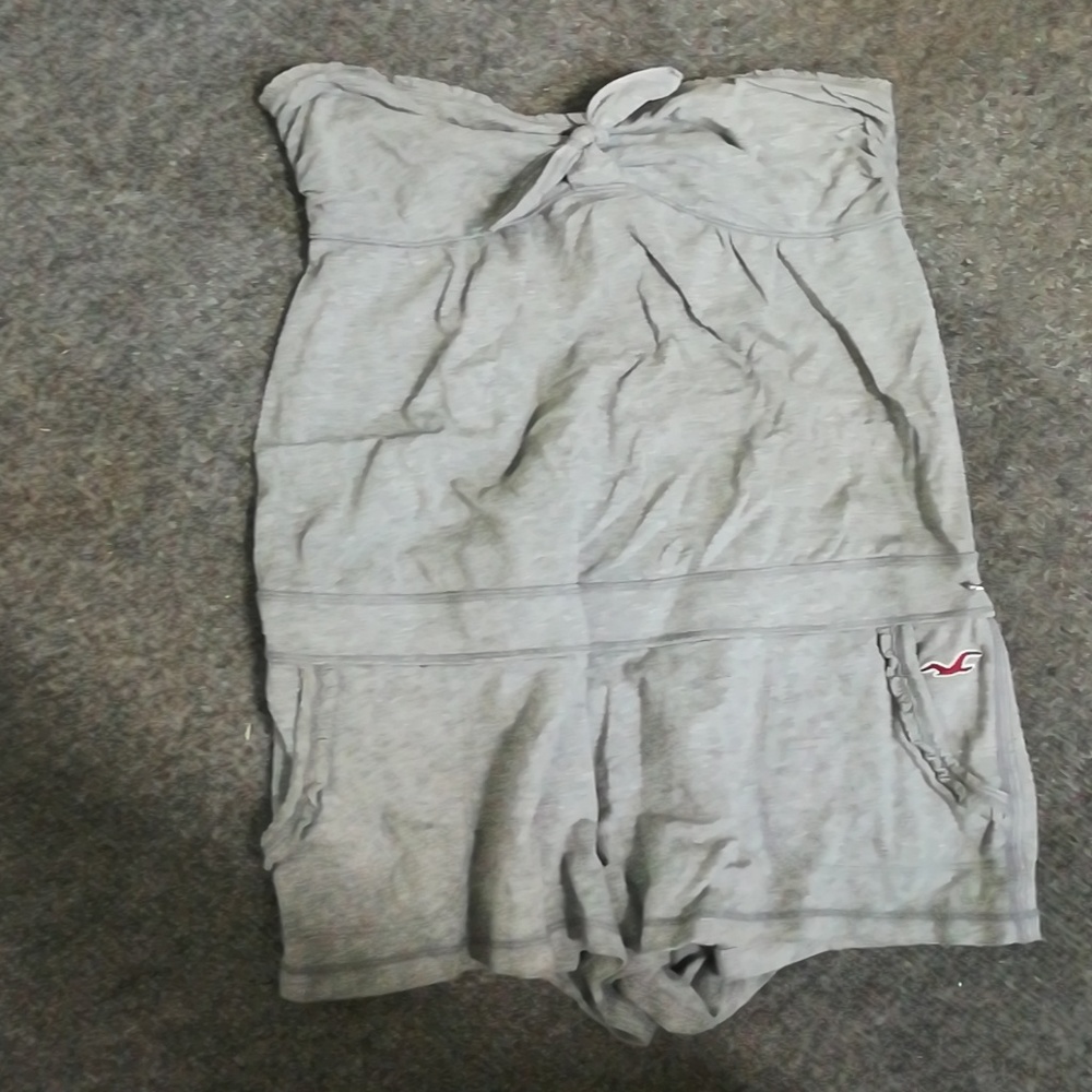 Grey strapless romper