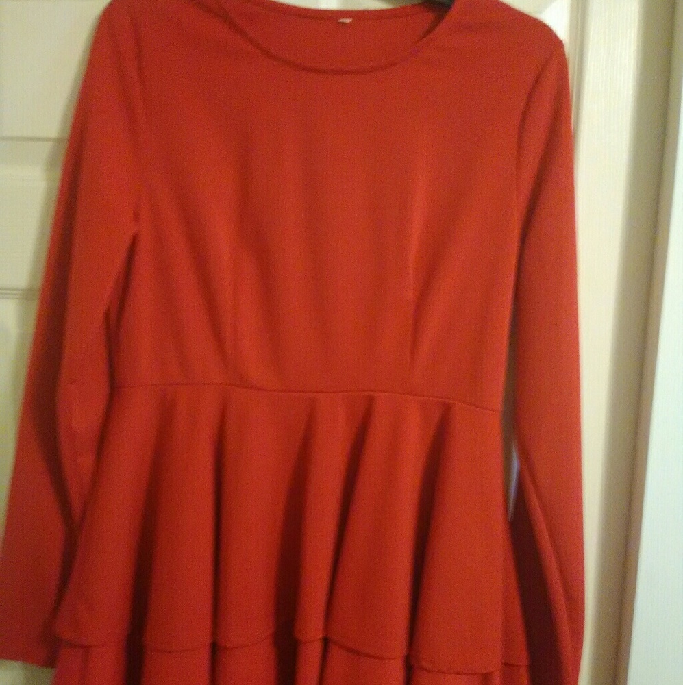 Red peplum blouse