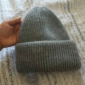 Grey knitted beanie
