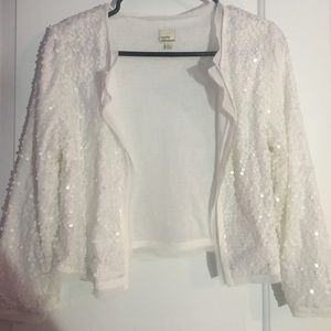 White sequin sweater