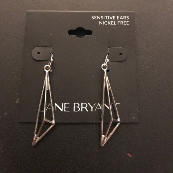 Lane Bryant silver triangle dangle earrings - Picture 1 of 1
