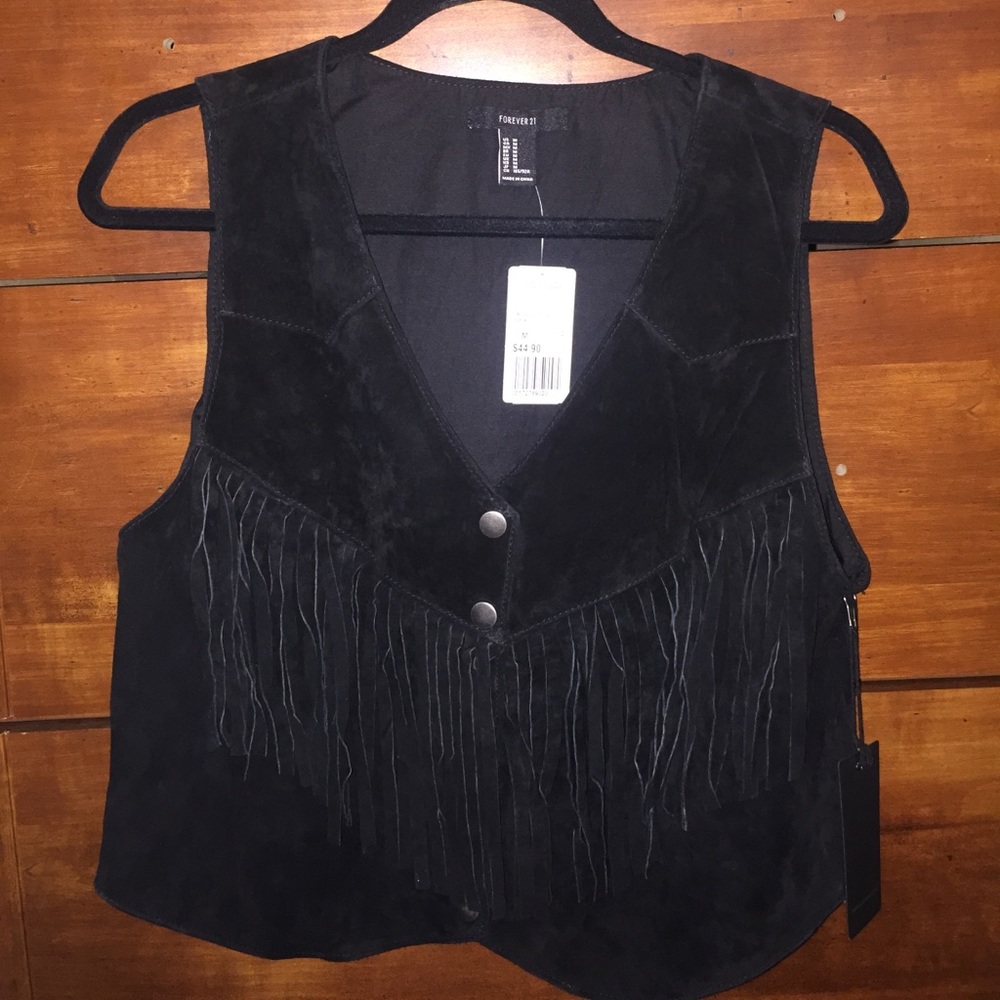 GENUINE SUEDE FRINGED VEST (F21)