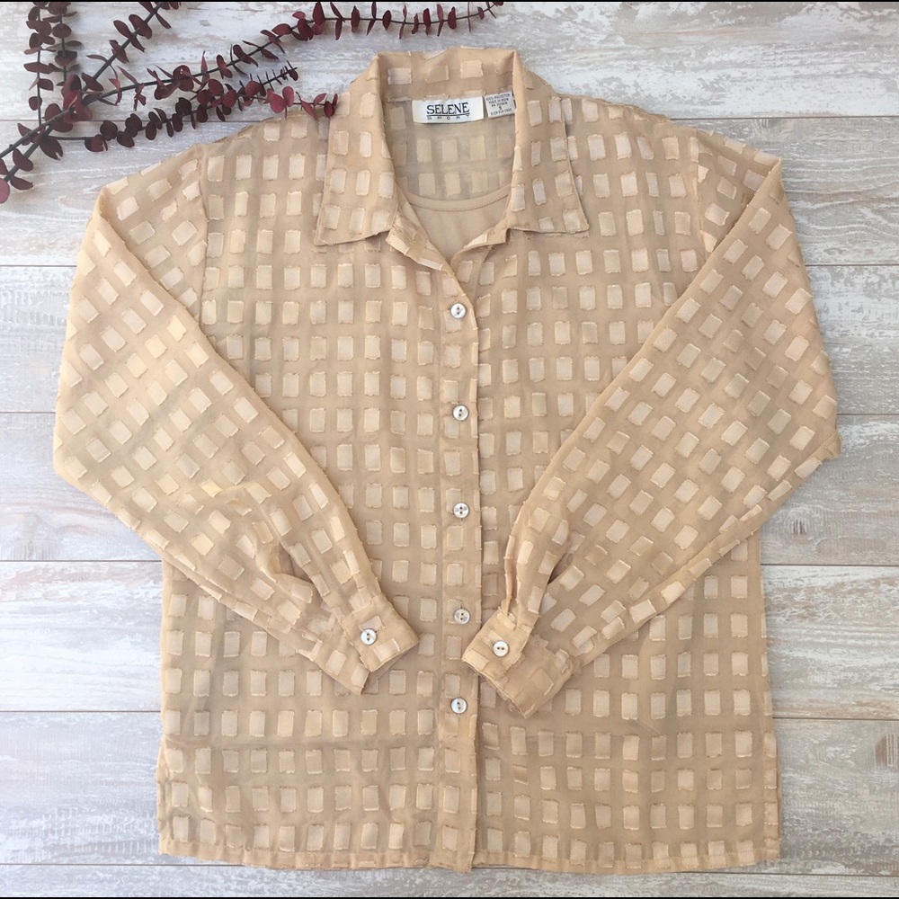 Selene Sport Semi Shear Blouse With Attached Tank