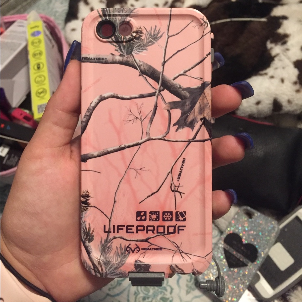 2 Iphone 5 lifeproof pink camo / orange and black