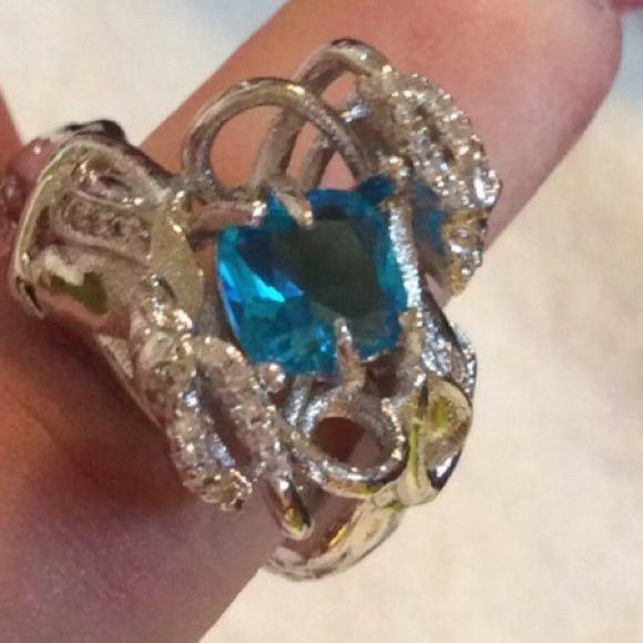 HPNEW SIZES Aquamarine Mermaid Ring. - Picture 3 of 5
