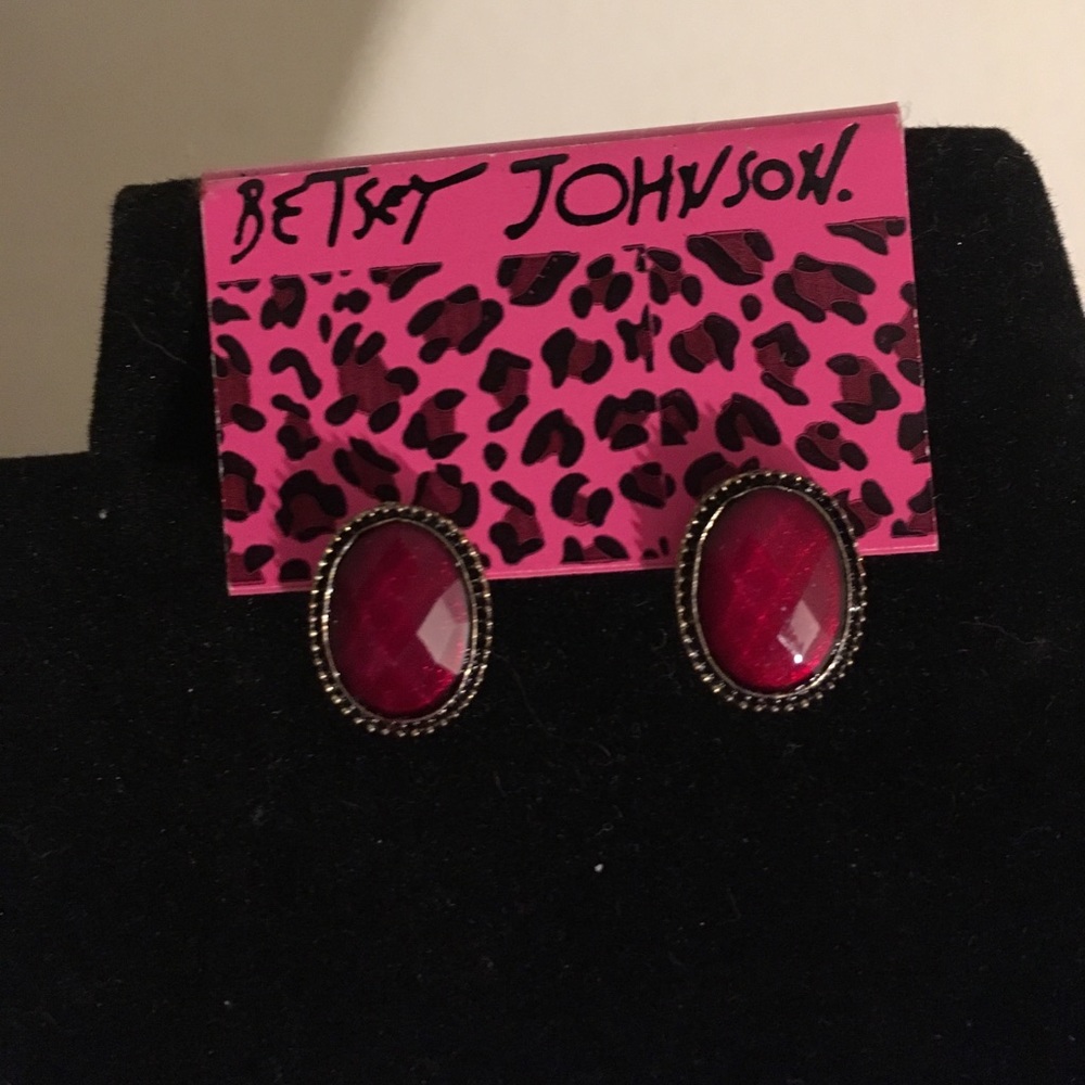 Betsey Johnson ruby red earrings! 🌹 - Picture 2 of 2