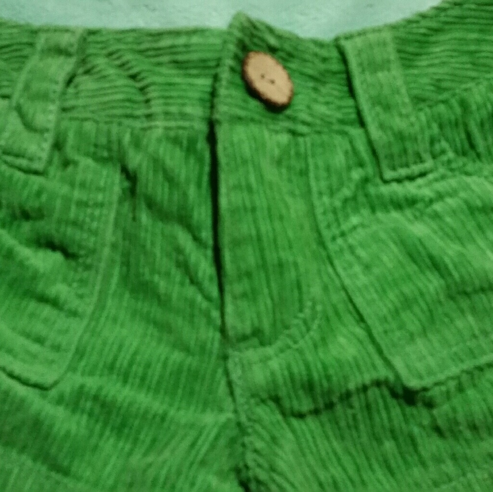 Green soft corduroy shorts size 3. Can also be - Picture 1 of 2
