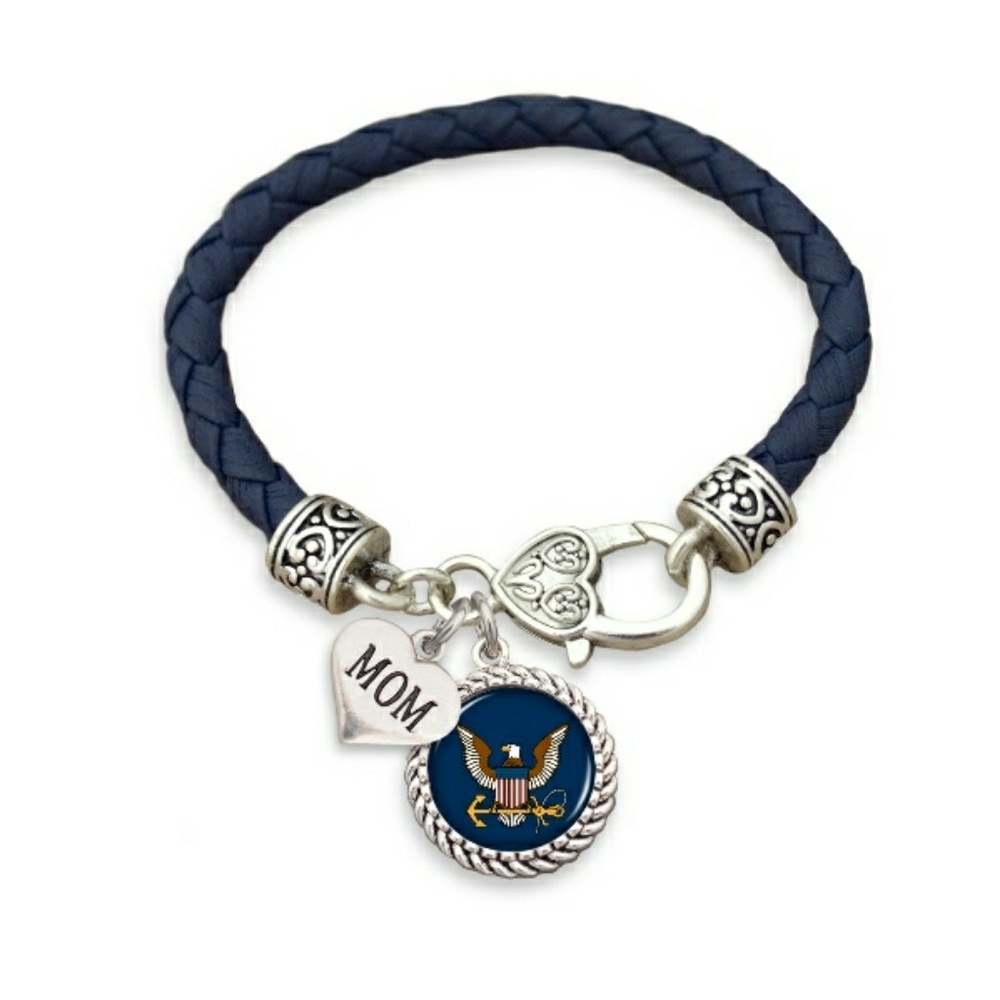 Leather Cord Navy Bracelets