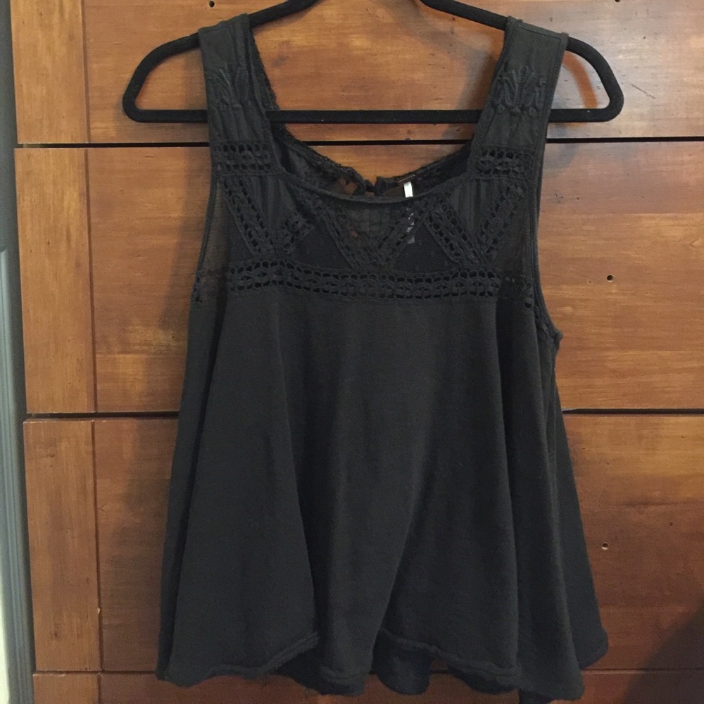 Free people Lace black tank top