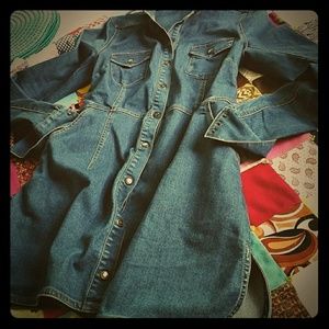 Free People denim long sleeve stretch Dynomite