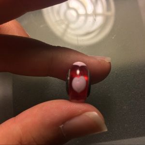 Pandora Heart Glass Bead Charm