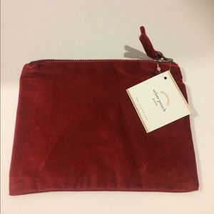 Pottery Barn solid velvet accessory bag