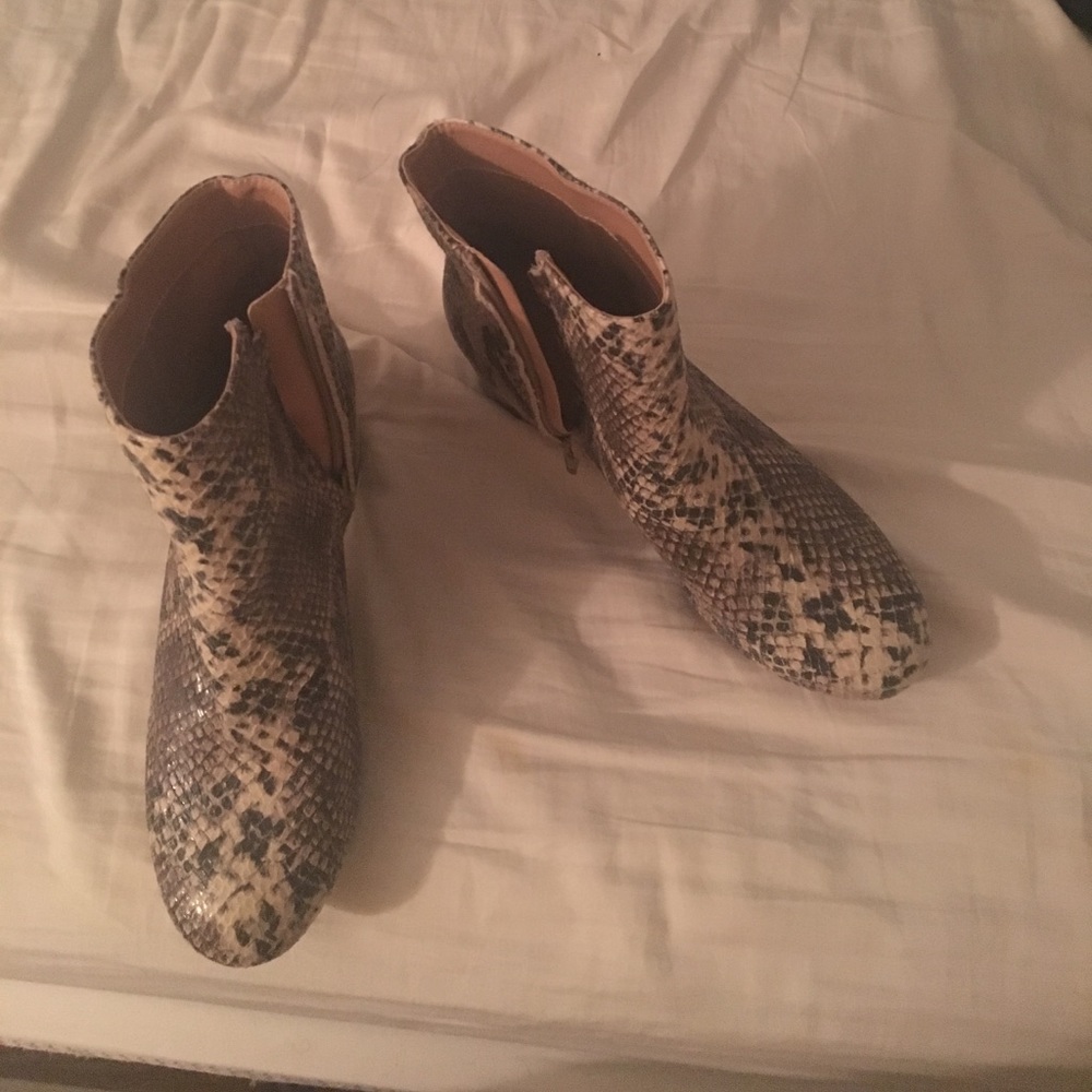 Snake skin booties