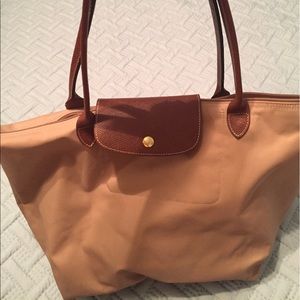 Tan Longchamp Medium Tote Lovingly Used
