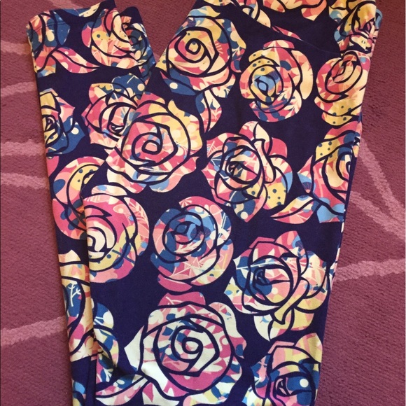 LuLaRoe Pants - LuLaRoe Disney Watercolor Roses TC