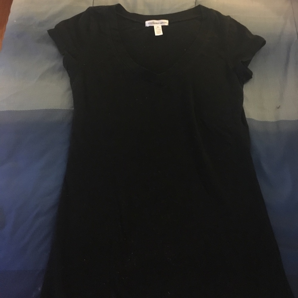 Black V-neck T-shirt